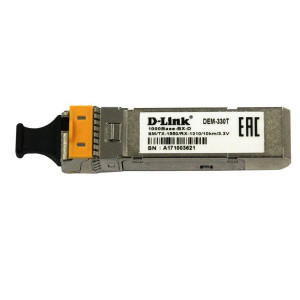 Модуль D-Link 330T/3KM/A1A WDM SFP Transceiver with 1 1000Base-BX-D port.Up to 3km, single-mode Fiber, Simplex SC connector, Transmitting and Receiving wavelength: TX-1550nm, RX-1310nm, 3.3V