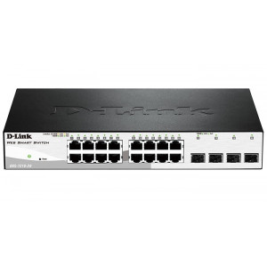 Коммутатор D-Link DGS-1210-20/F1A, L2 Smart Switch with  16 10/100/1000Base-T ports and 4 1000Base-T/SFP combo-ports.8K Mac address, 802.3x Flow Control, 256 of 802.1Q VLAN, VID range 1-4094,